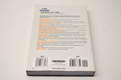 Clymer M331 Suzuki GSX-R600 97-00 Service Shop Manual NOS