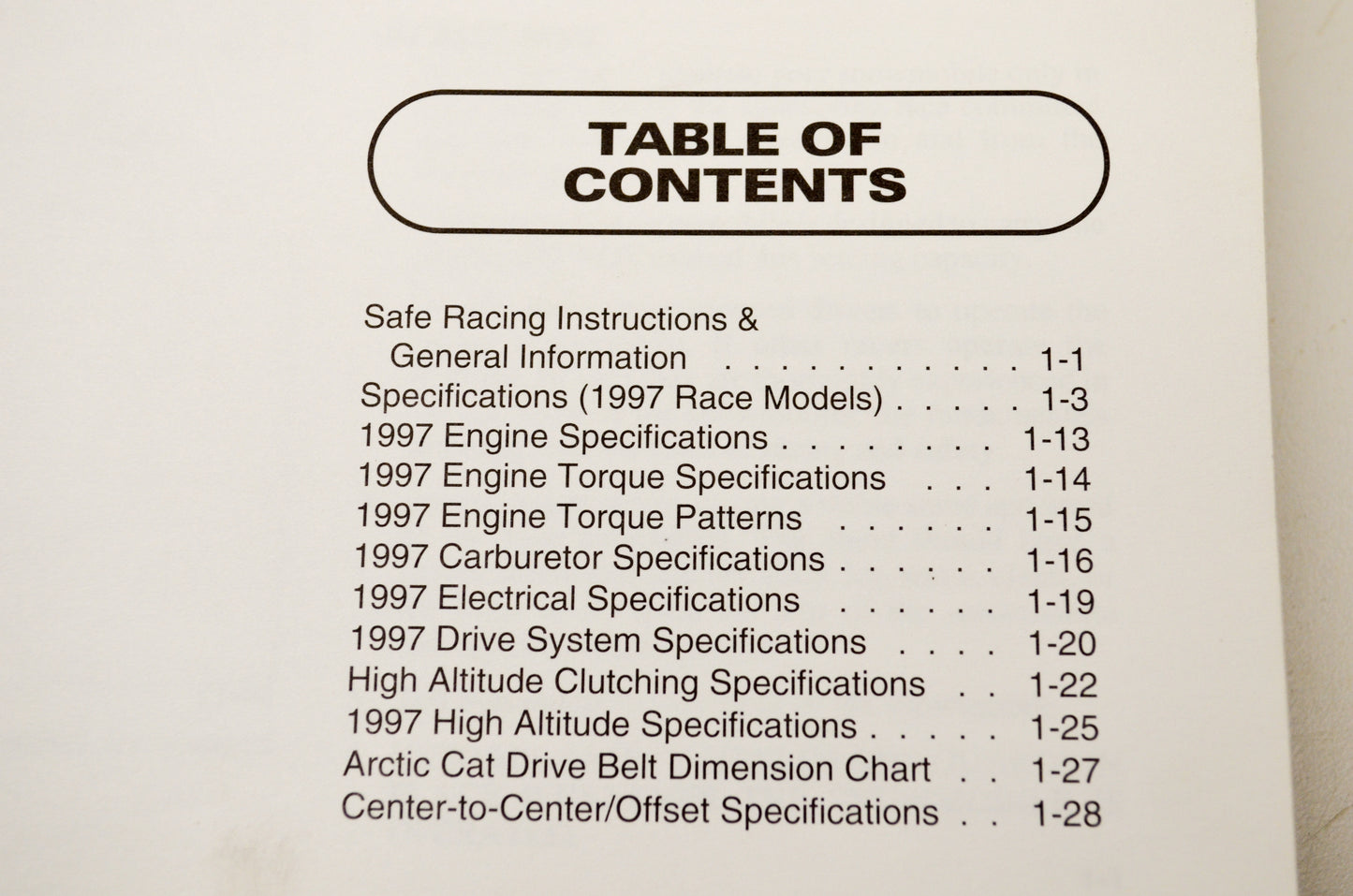 OEM Arctic Cat 2255-593 1997 Snowmobile Performance Manual