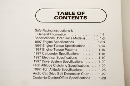 OEM Arctic Cat 2255-593 1997 Snowmobile Performance Manual