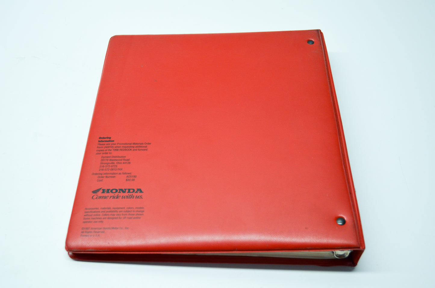 OEM Honda AO5190 1998 Honda Redbook