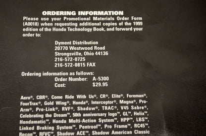 OEM Honda A-5300 1999 Honda Technology Catalog