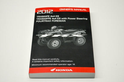 New OEM Honda TRX500 4x4 Fourtrax Foreman Owner's Manual 00X31-HR0-8000 NOS