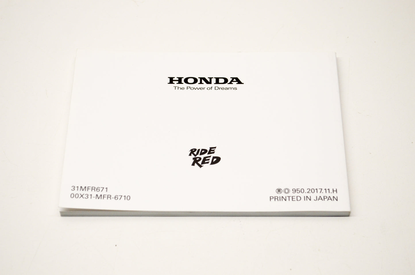 New OEM Honda 31MFR671 2017 VT1300CX/A Owner's Manual NOS