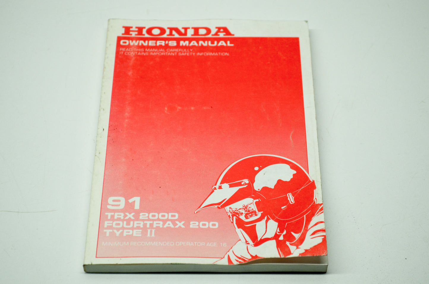 OEM Honda 91 TRX 200D FOURTRAX 200 Type II Owner's Manual