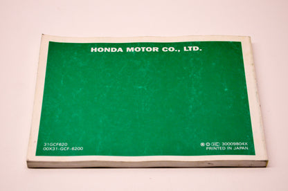 OEM Honda 31GCF620 1999 XR70R Owner's Manual