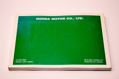 New OEM Honda 31GN1690, 00X31-GN1-6900 1996 XR80R Owner's Manual NOS