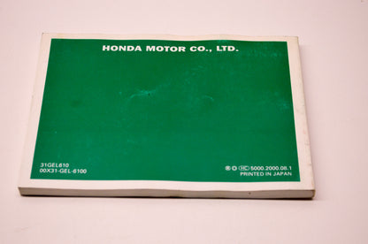 New OEM Honda 31GEL610 2001 XR50R Owner's Manual NOS