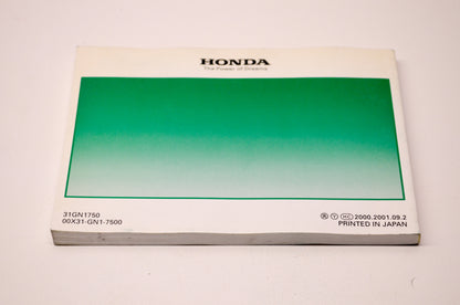 New OEM Honda 31GN1750 2002 XR80R Owner's Manual NOS