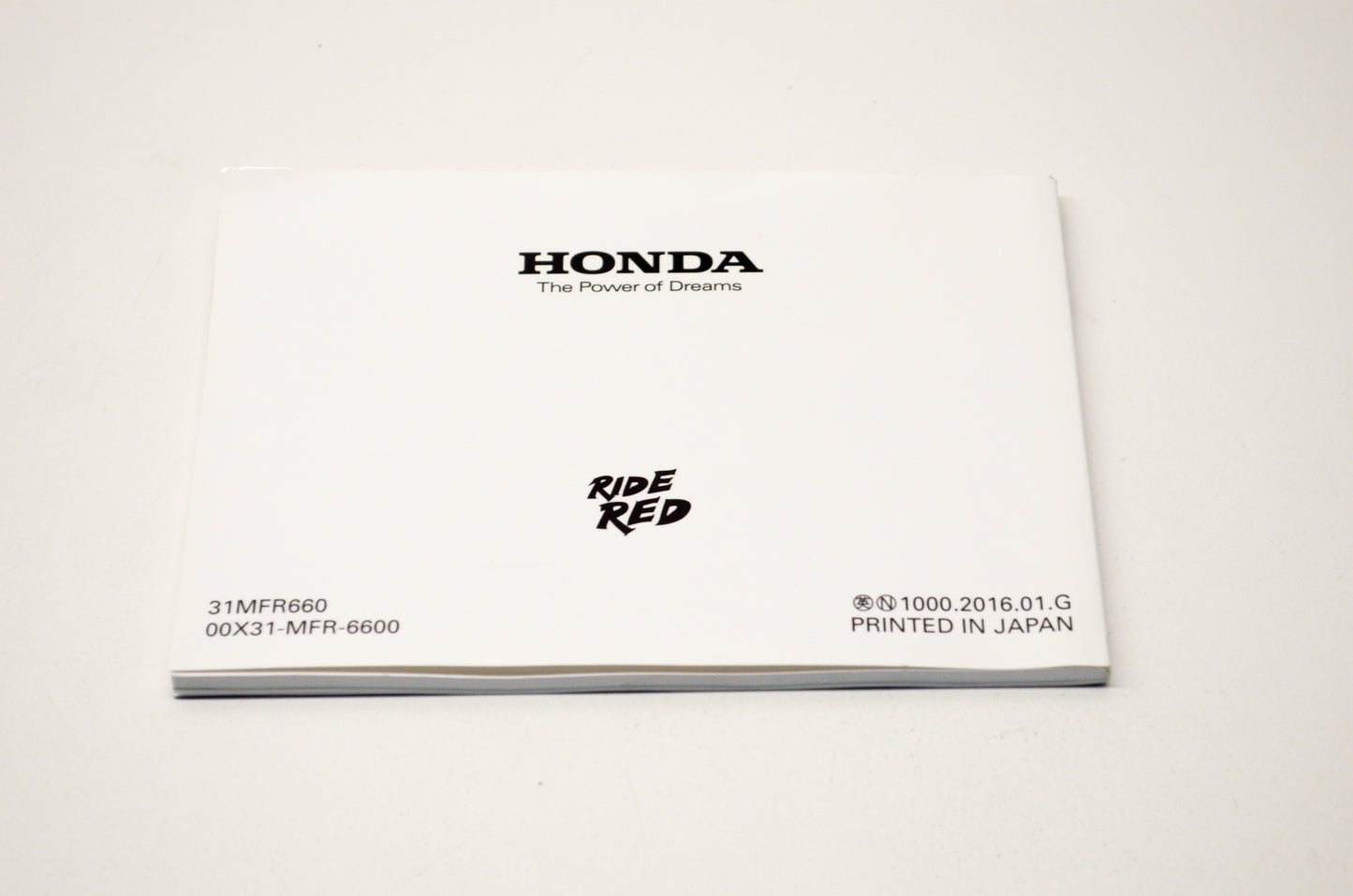 New OEM Honda 31MFR660, 00X31-MFR-6600 2016 VT1300CX/A Owner's Manual NOS