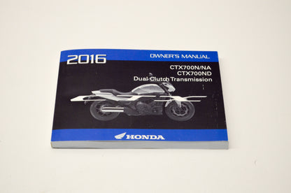 New OEM Honda 2016 CTX700N/NA CTX700ND Owner's Manual NOS