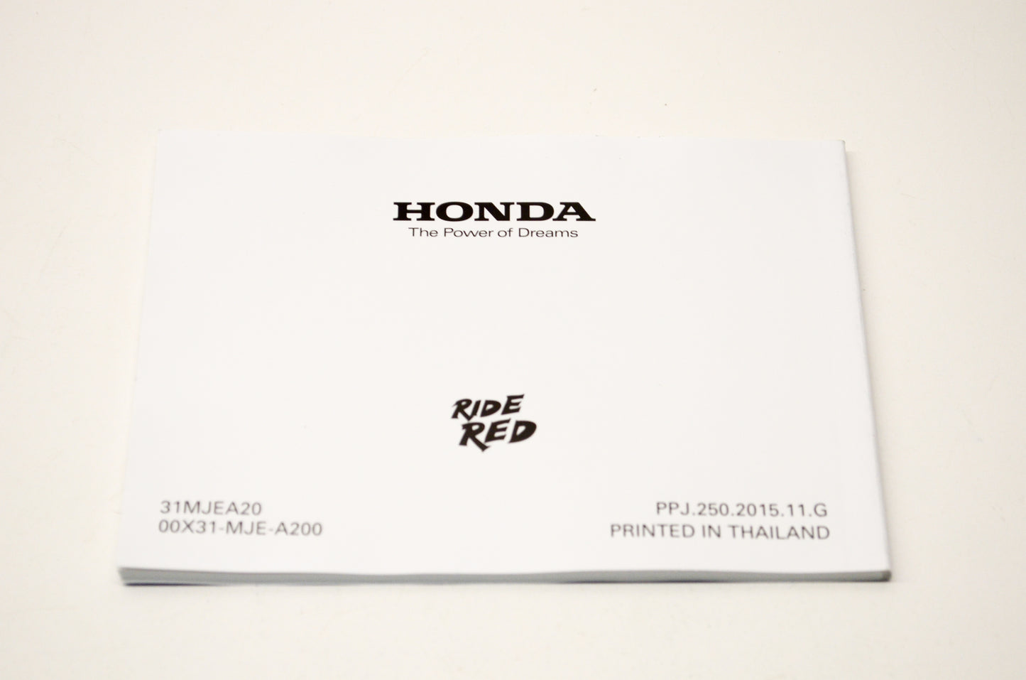 New OEM Honda 31MJEA20, 00X31-MJE-A200 20016 CBR650F/FA Owner's Manual NOS