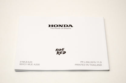 New OEM Honda 31MJEA20, 00X31-MJE-A200 20016 CBR650F/FA Owner's Manual NOS