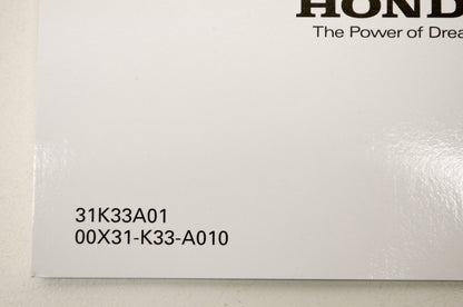 New OEM Honda 31K33A01, 00X31-K33-A010 2015 CBR300R/RA Owner's Manual NOS