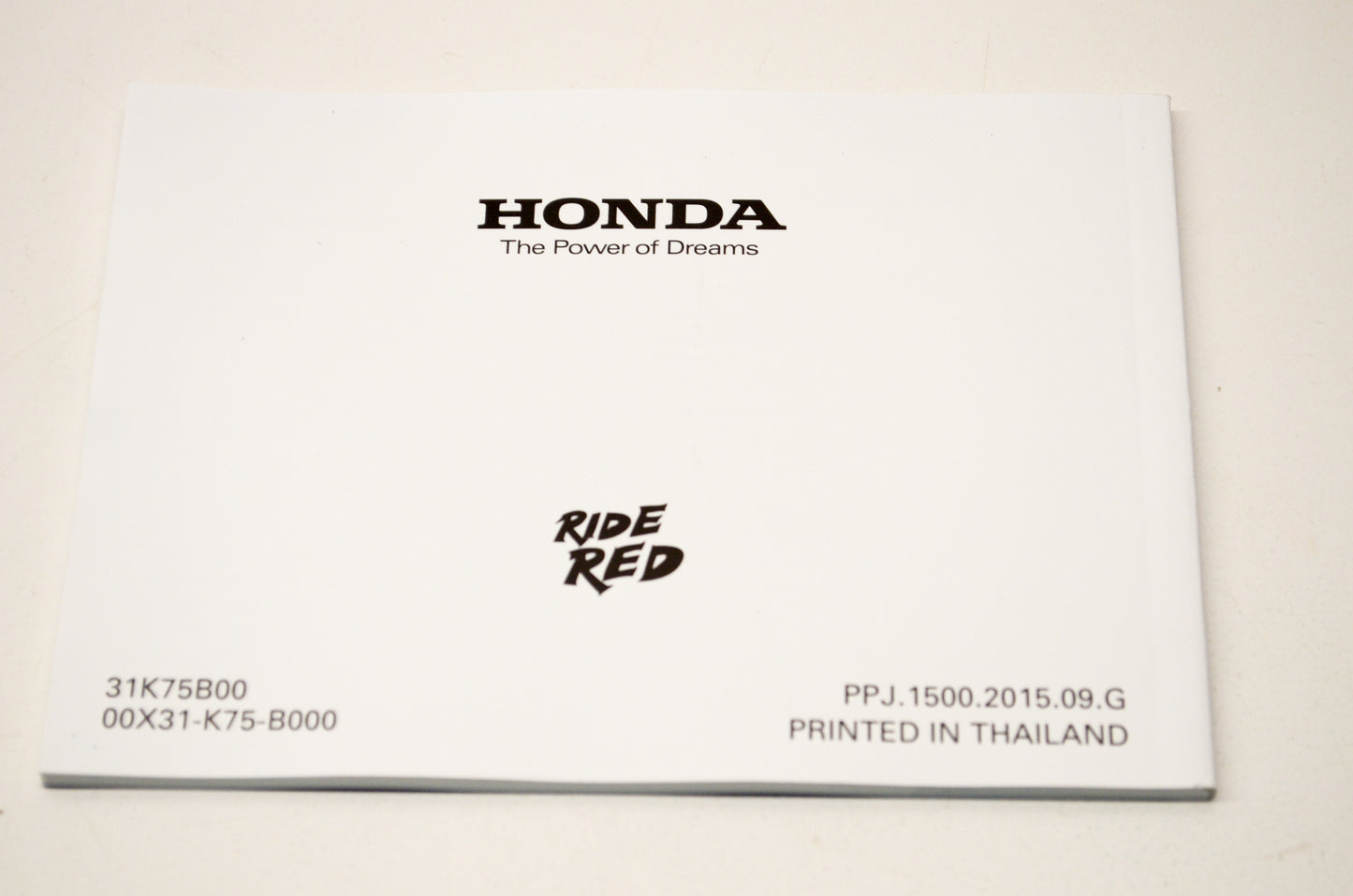 New OEM Honda 31K75B00, 00X31-K75-B000 2016 CB300F/FA Owner's Manual NOS