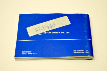 OEM Honda 31MB4600, 00X31-MB4-6003 1983 VF1100C V65 Magna Owner's Manual