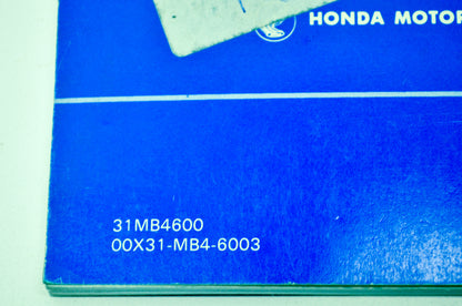 OEM Honda 31MB4600, 00X31-MB4-6003 1983 VF1100C V65 Magna Owner's Manual