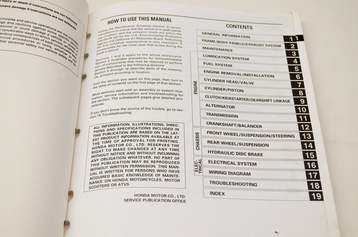 OEM Honda 61KCY00 96 XR400R Service Shop Manual