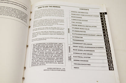 OEM Honda 61KCY00 96 XR400R Service Shop Manual