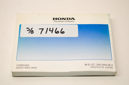 OEM Honda 31MEE600 2003 CBR600RR Owner's Manual