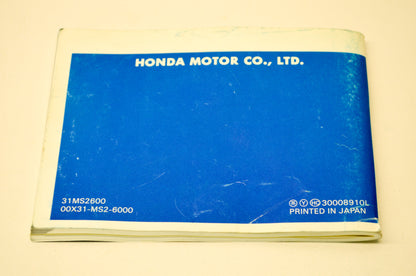 OEM Honda 31MS2600, 00X31-MS2-6000 1990 CBR CBR1000F Owner's Manual