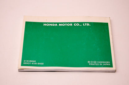 OEM Honda 31KV66400, 00X31-KV6-6400 1995 XR250L Owner's Manual