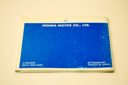 New OEM Honda 31MM2600, 00X31-MM2-6000 1986 CMX450C Owner's Manual NOS