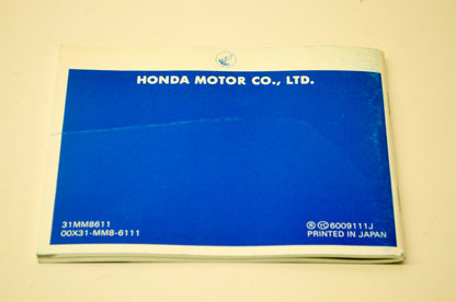 New OEM Honda 31MM8611, 00X31-MM8-6111 1988 VT1100C Shadow Owner's Manual NOS