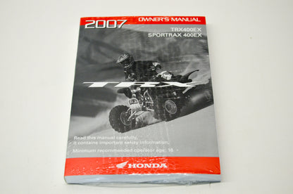 New OEM Honda 31HN1680 2007 TRX400EX Sportrax 400EX Owner's Manual NOS