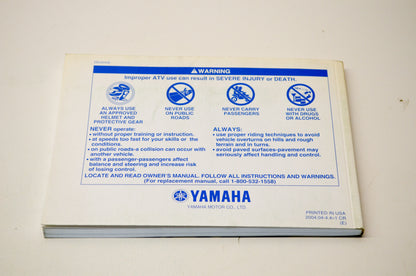 New OEM Yamaha Bruin 350 YFM350FAT Owner's Manual NOS