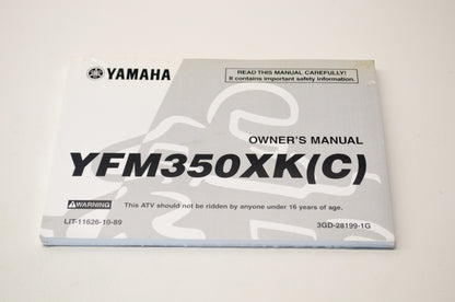New OEM Yamaha LIT-11626-10-89 YFM350XK(C) Owner's Manual NOS