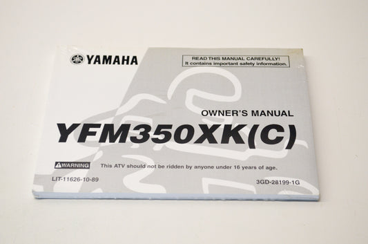 New OEM Yamaha LIT-11626-10-89 YFM350XK(C) Owner's Manual NOS