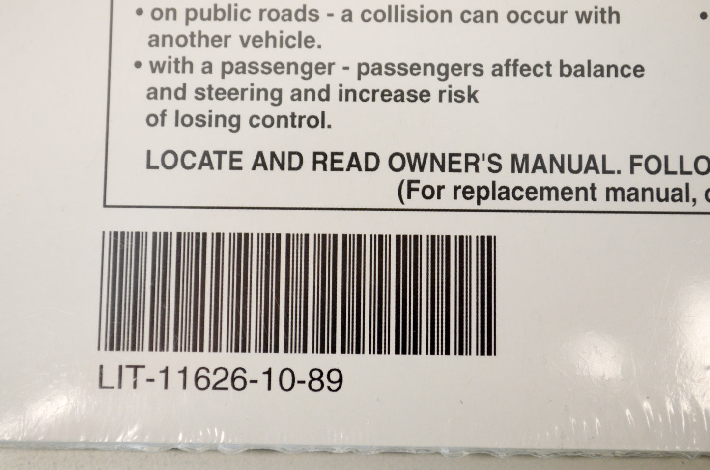 New OEM Yamaha LIT-11626-10-89 YFM350XK(C) Owner's Manual NOS