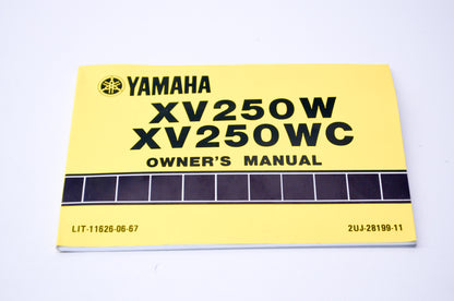 New OEM Yamaha LIT-11626-06-67 XV250W & XV250WC Owner's Manual NOS