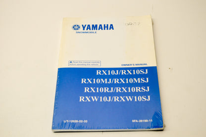 New OEM Yamaha LIT-12628-02-33 RX10J/RX10SJ Snowmobile Owner's Manual NOS