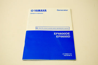 New OEM Yamaha EF6600DE EF6600D Generator Owner's Manual NOS