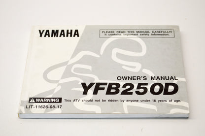OEM Yamaha LIT-11626-08-17 YFB250D Owner's Manual