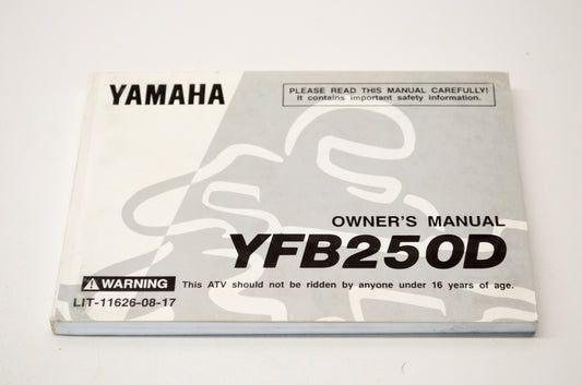 OEM Yamaha LIT-11626-08-17 YFB250D Owner's Manual