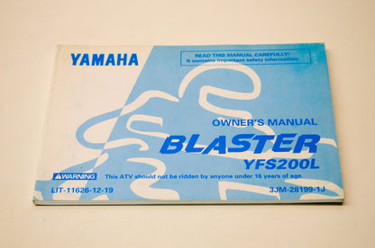 New OEM Yamaha LIT-11626-12-19 Blaster YFS200L Owner's Manual NOS