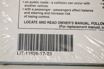 New OEM Yamaha LIT-11626-17-23 Rhino YXR660FAS Owner's Manual NOS