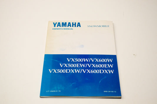 OEM Yamaha LIT-12628-01-70 VX500W/VX600W Snowmobile Owner's Manual