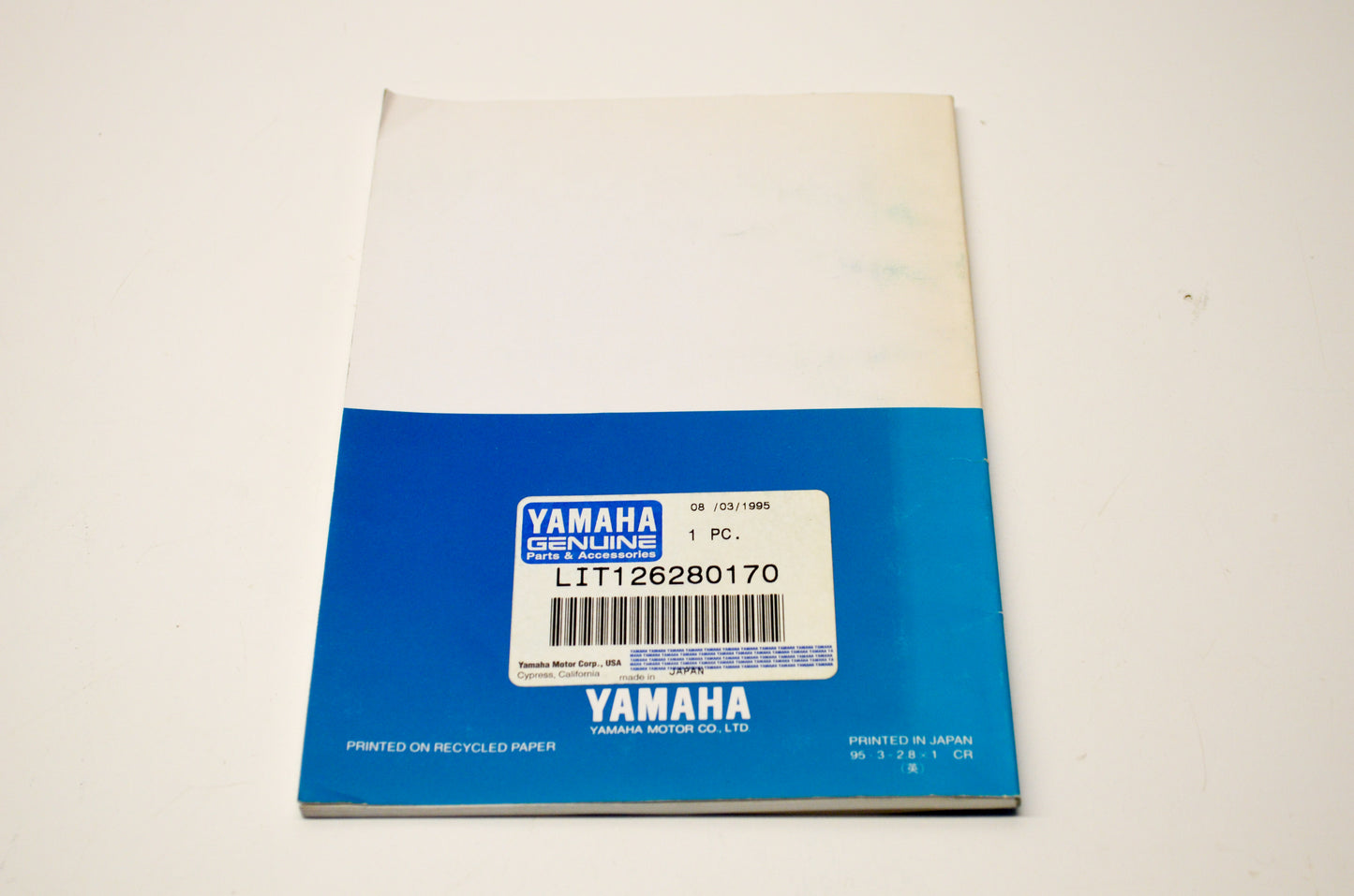 OEM Yamaha LIT-12628-01-70 VX500W/VX600W Snowmobile Owner's Manual