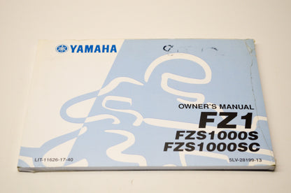 New OEM Yamaha LIT-11626-17-40 FZ1, FZS1000S, FZS1000SC Owner's Manual NOS