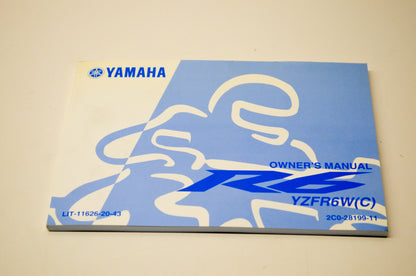 New OEM Yamaha LIT-11626-20-43 R6 YZFR6W(C) Owner's Manual NOS