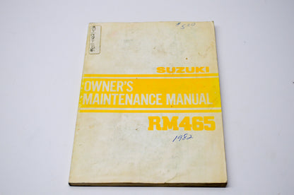 OEM Suzuki 99011-14221-03A RM465 Owner's Maintenance Manual