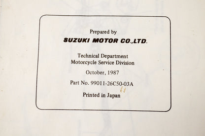 OEM Suzuki 99011-26C50-03A RM250 Owner's Maintenance Manual