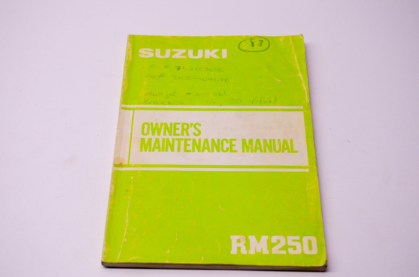 OEM Suzuki 99011-14321-03A RM250 Owner's Maintenance Manual