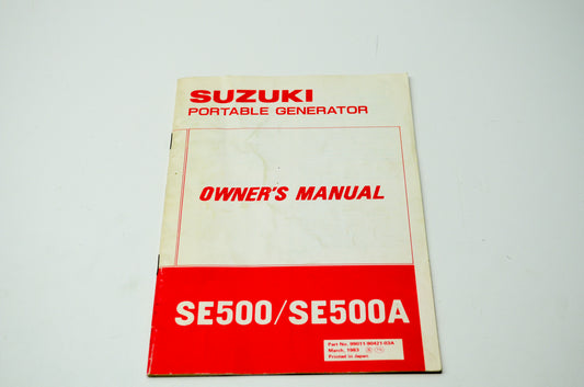 OEM Suzuki 99011-90421-03A SE500/SE500A Owner's Manual