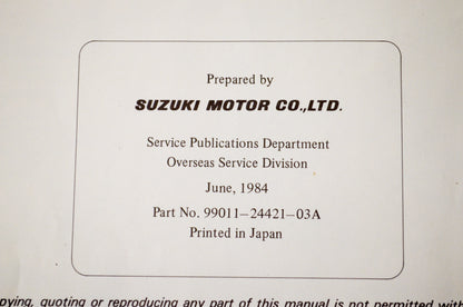 OEM Suzuki 99011-24421-03A LT185 Owner's Manual
