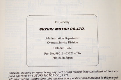 OEM Suzuki 99011-05321-03A GN125 Owner's Manual