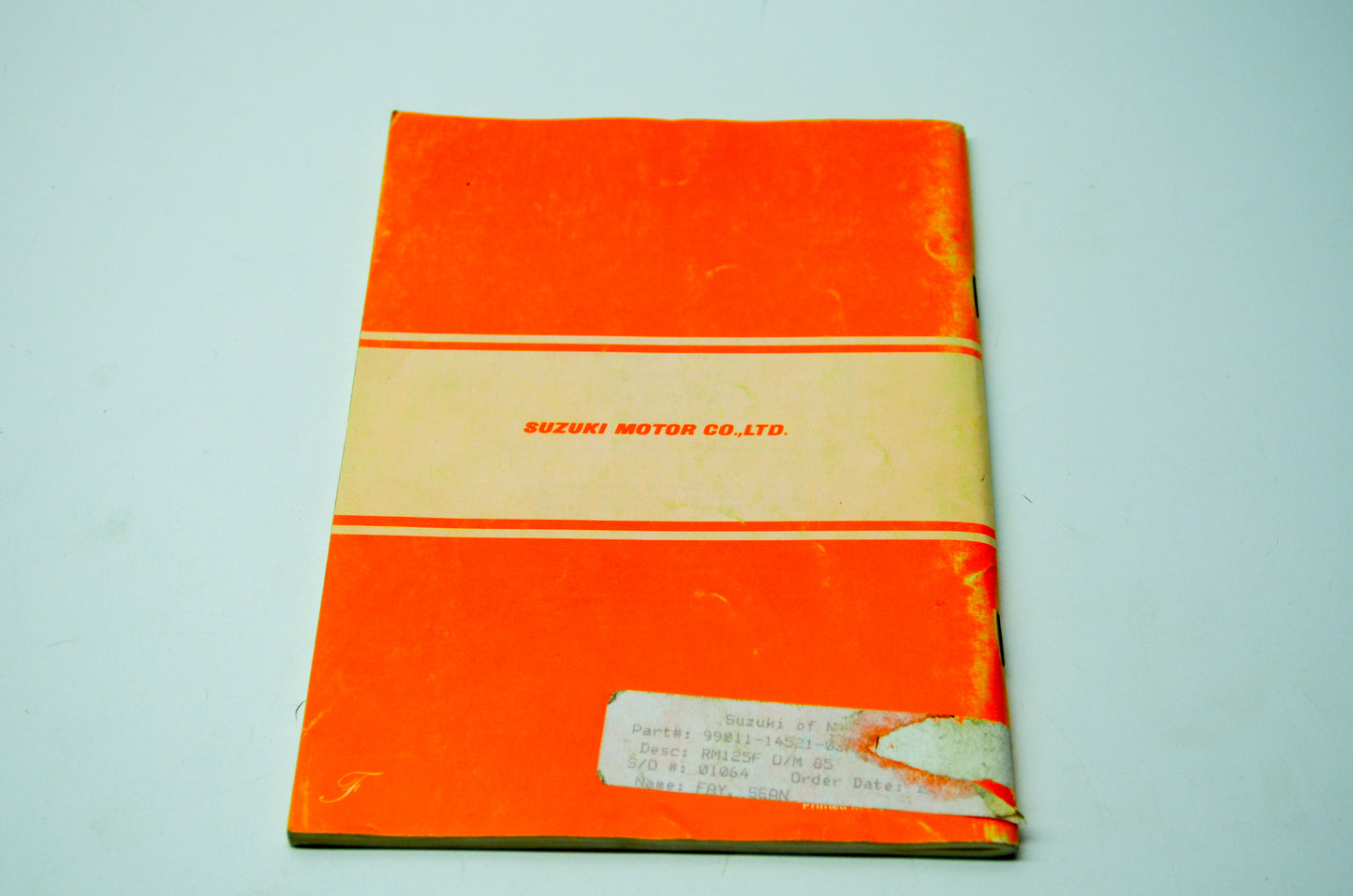 OEM Suzuki 99011-14521-03A RM125 Owner's Manual